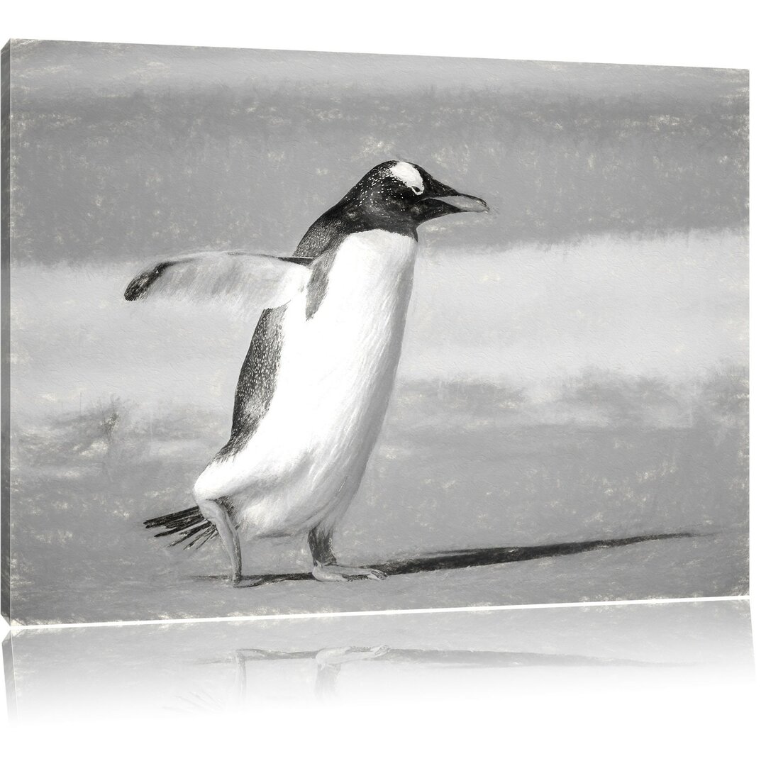 Leinwandbild Pinguin am Strand