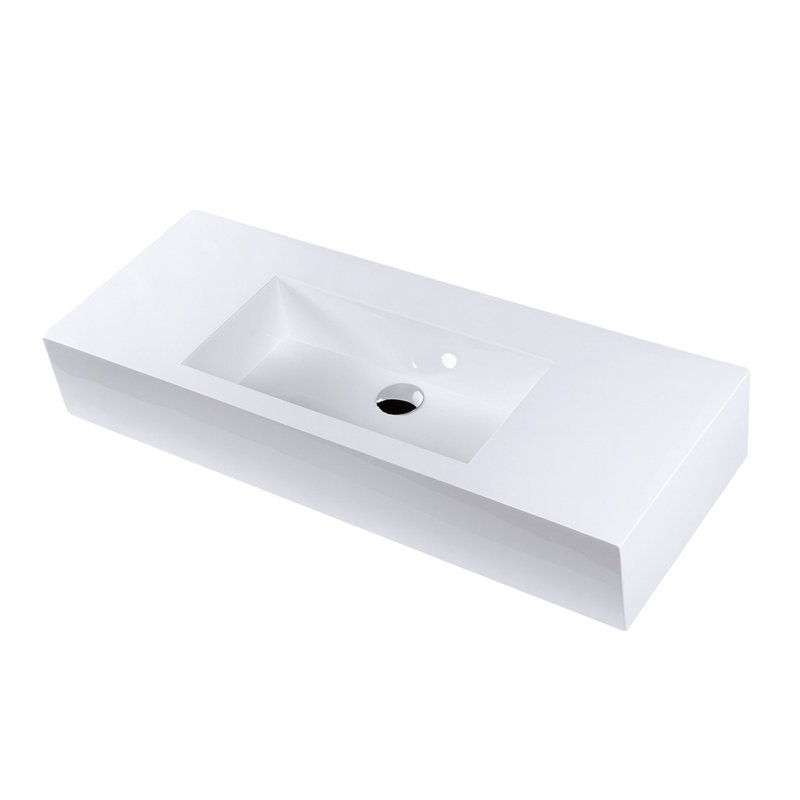 Luce 40.25'' L Bathroom Sink, Gloss White