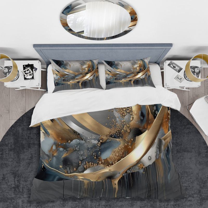 Ensemble de housse de couette Abstract Shapes And Infinity Lines I - Abstract Shapes