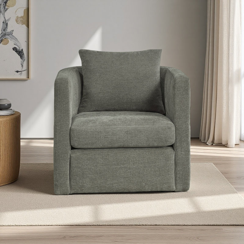 Fauteuil demi-tonneau pivotant, Gris