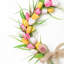 Couronne de fleurs artificielles réalistes, multifonctionnelles et imperméables, décoratives pour porte d'entrée, fleurs jaunes, roses et bleues.-928524750