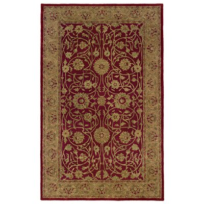 Osblek Handmade Tufted Wool Red/Gold Rug -  Alcott HillÂ®, 68DFA1E0CA9B406EB02FD0ED7BB7D528