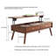 Table surélevée avec plateau relevable, bois de chêne massif, tablette de rangement, assemblage facile, idéal pour le bureau à domicile et le salon-521689517