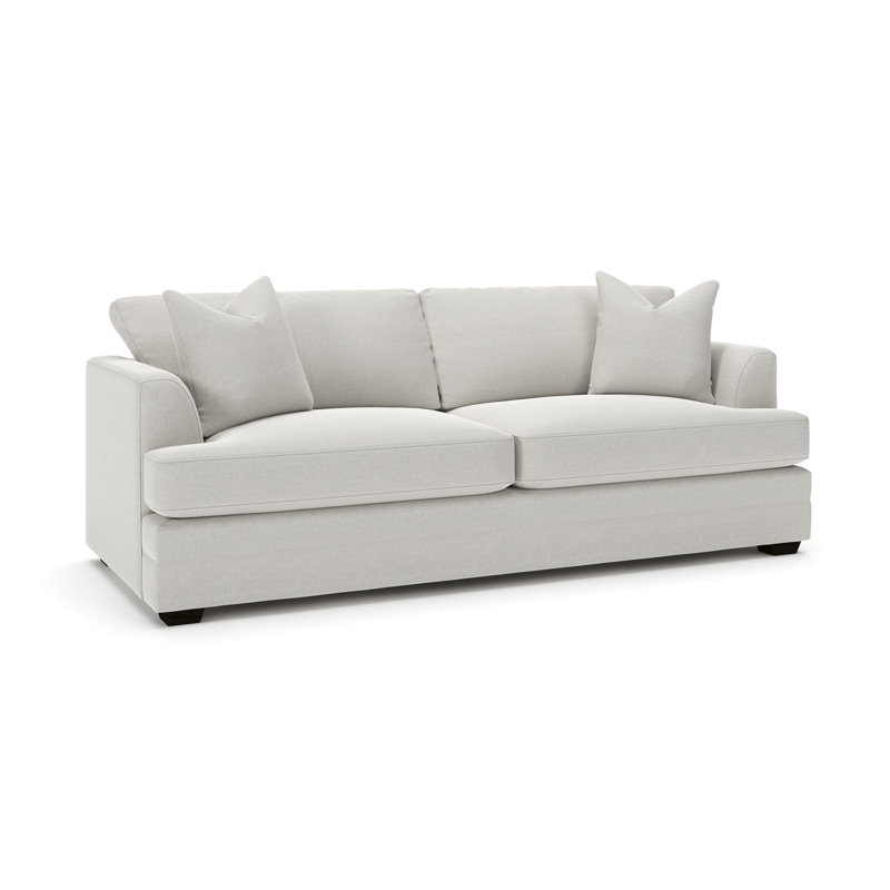Edan Upholstered Sofa, Drusky Ivory Sustain® Basketweave