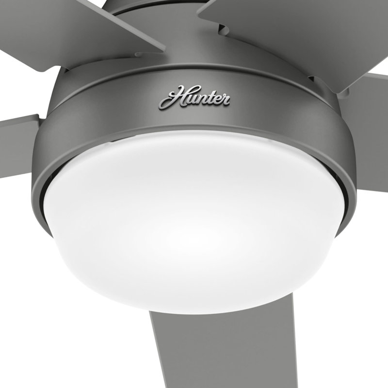 Aerodyne 52" Matte Silver Smart Ceiling Fan with LED Light and Remote