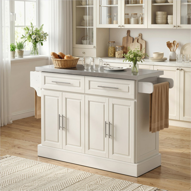 Armoire avec rangement réglable, tiroirs et tablettes blanc crème 57 x 17,8 x 36,5 po