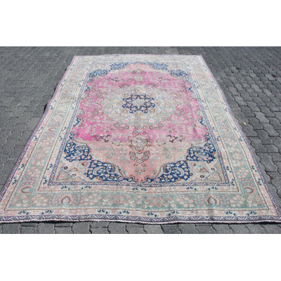 Vintage Turkish Kurdish Tribal Rug - Perfect for Living Room, Bedroom - Pink Oriental Area Rug