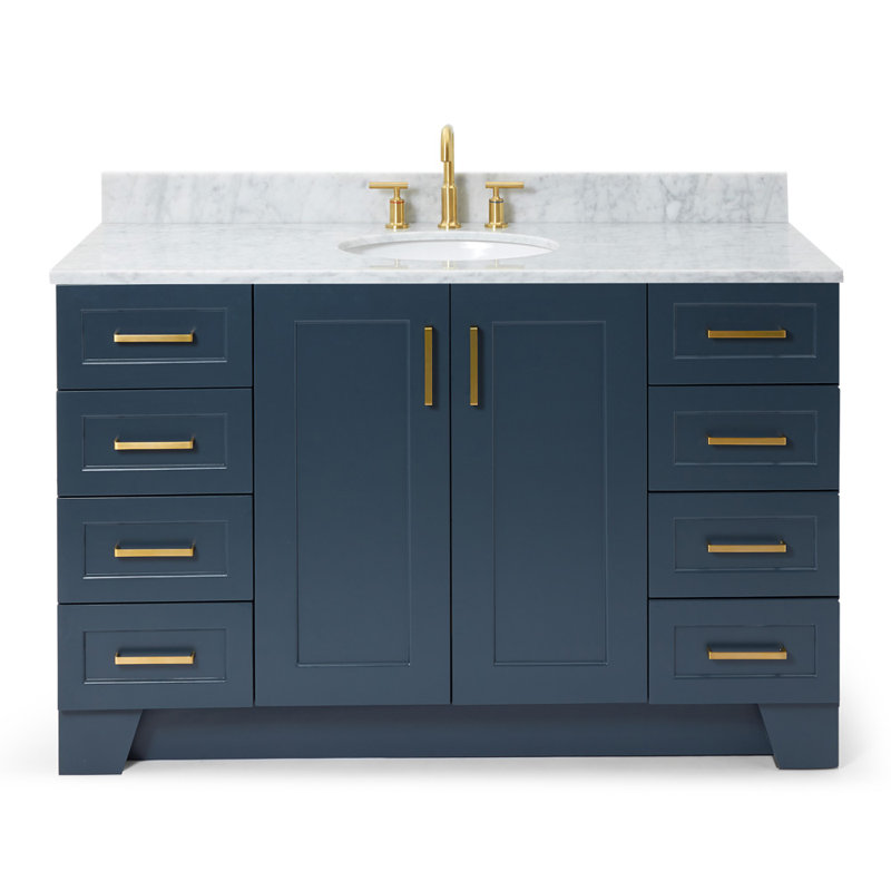 ARIEL TAYLOR 49 IN SINGLE RECTANGLE SINK VANITY, Rectangle, 54", Midnight Blue