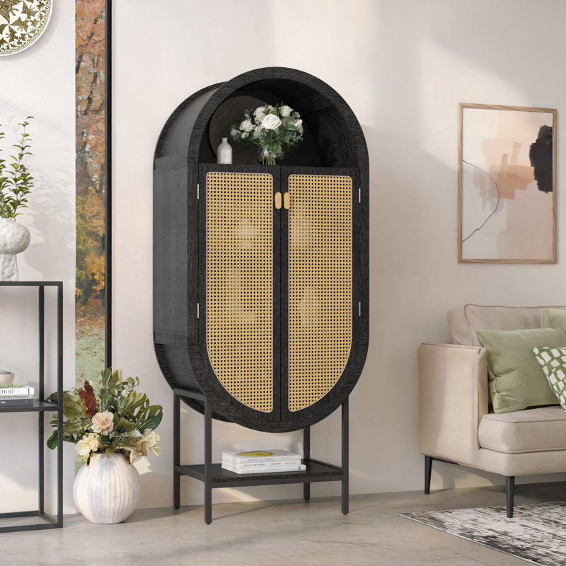 Bar avec tablettes réglables pour la maison, Noir