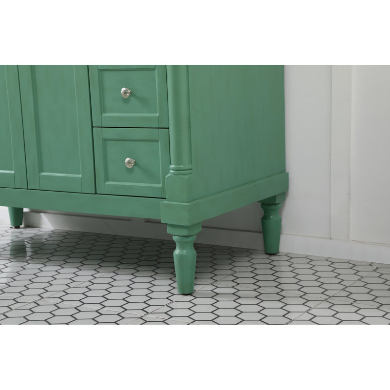 Ensemble de meuble-lavabo simple 42 po Lexington, Menthe rétro, Veines blanches / brunes