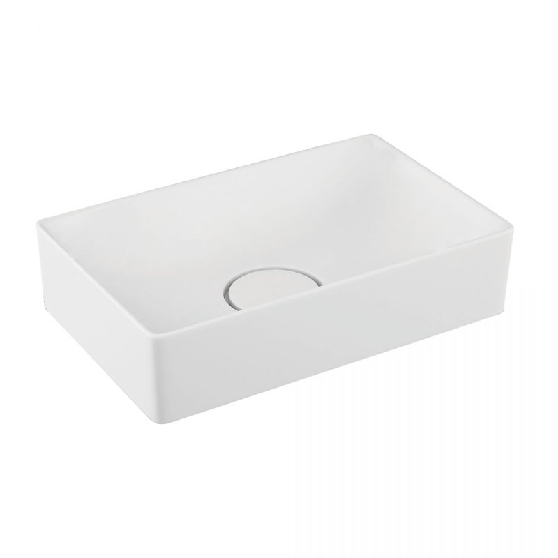 Lavabo de salle de bain vasque rectangulaire en céramique blanc mat