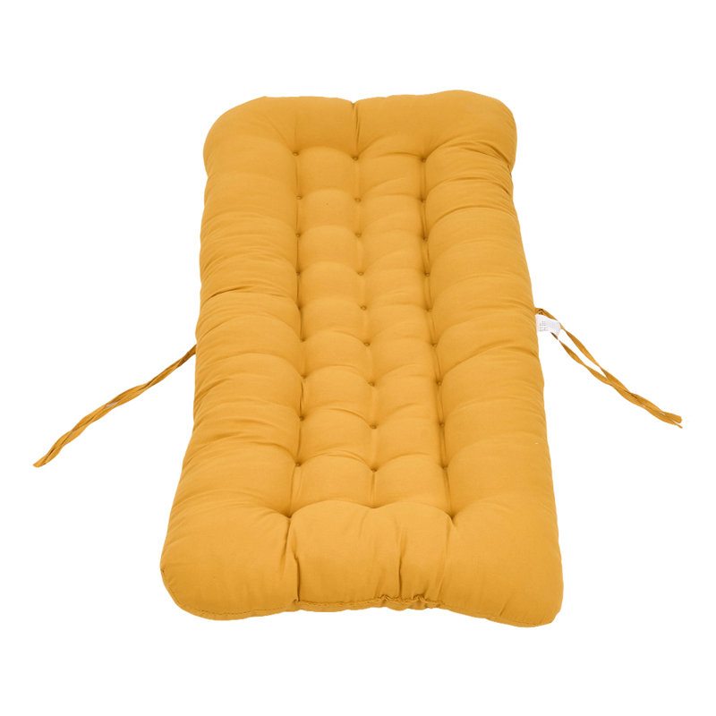 Chair Cushion with Elastic and Tie Straps, Yellow