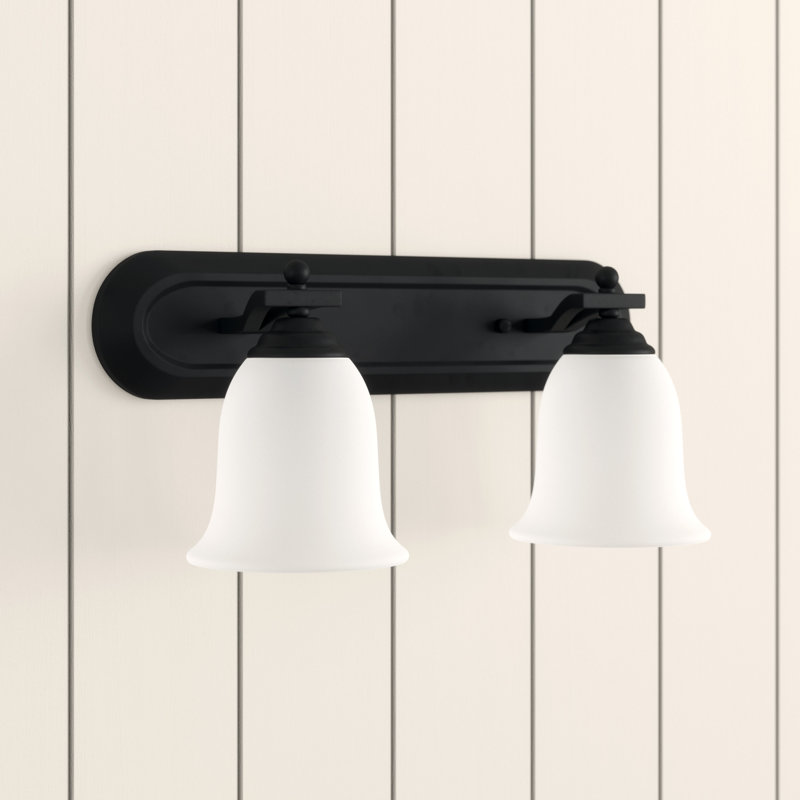 Éclairage pour salle de bain à intensité variable 2 lumières Gerth, Noir mat