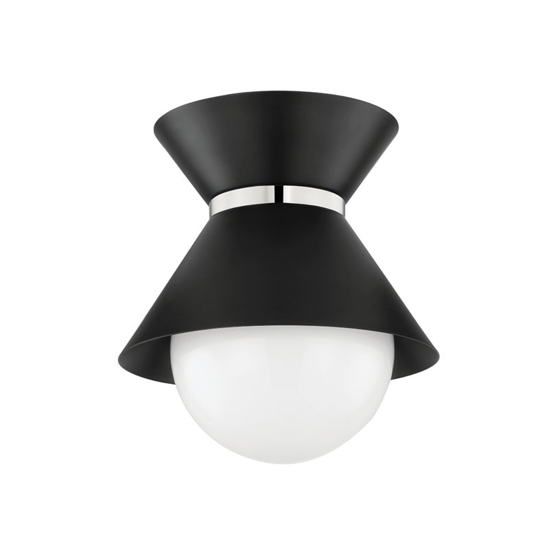 Scout 1 - Light Semi Flush Mount, Soft Black/Polished Nickel