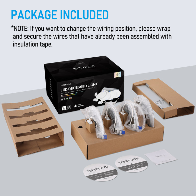 4 Inch 5cct Led Recessed Lighting Kit, 120v-277v, Ultra-thin, 0-10v Dimmable