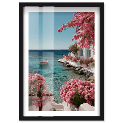 Santorini Dream Shadowbox Print, photographie de voyage par Notoriart, cadre noir, 11 x 16