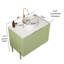 Élégant meuble-lavabo autoportant en céramique pour salle de bain moderne