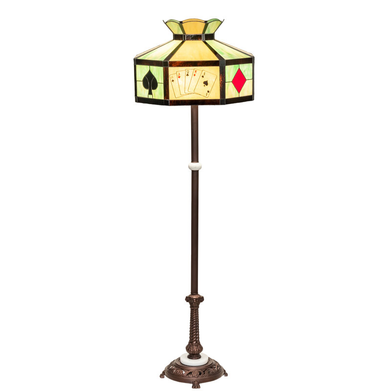 Poker Face 63'' Mahogany Bronze Traditional Floor Lamp