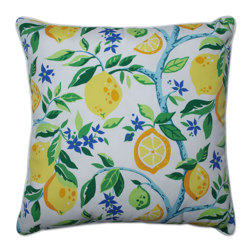 Floral Outdoor Reversible Throw Pillow