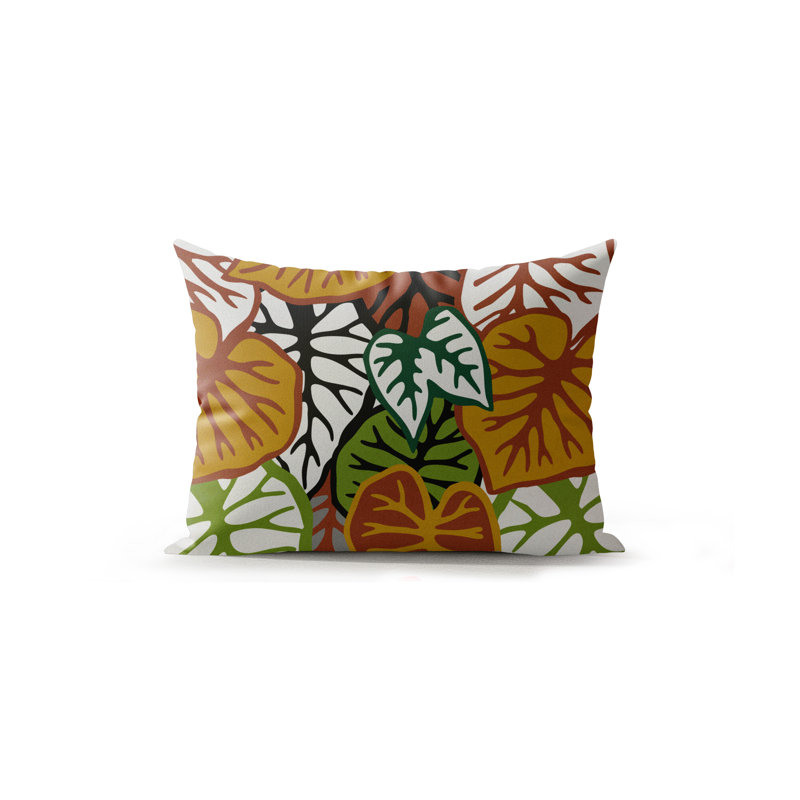 Shipa Microsuede Lumbar Throw Pillow, White/Black/Brown/Ochre/Green