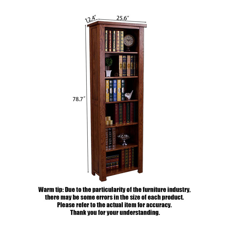 Bibliothèque à tablettes ouverte Traditional, (6 tablettes) H 78,7 po x l 25,6 po x P 12,4 po