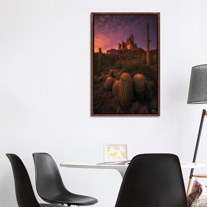 Family Gathering by Peter Coskun - Floater Frame Print on Canvas, Classic Brown Wood Framed Canvas