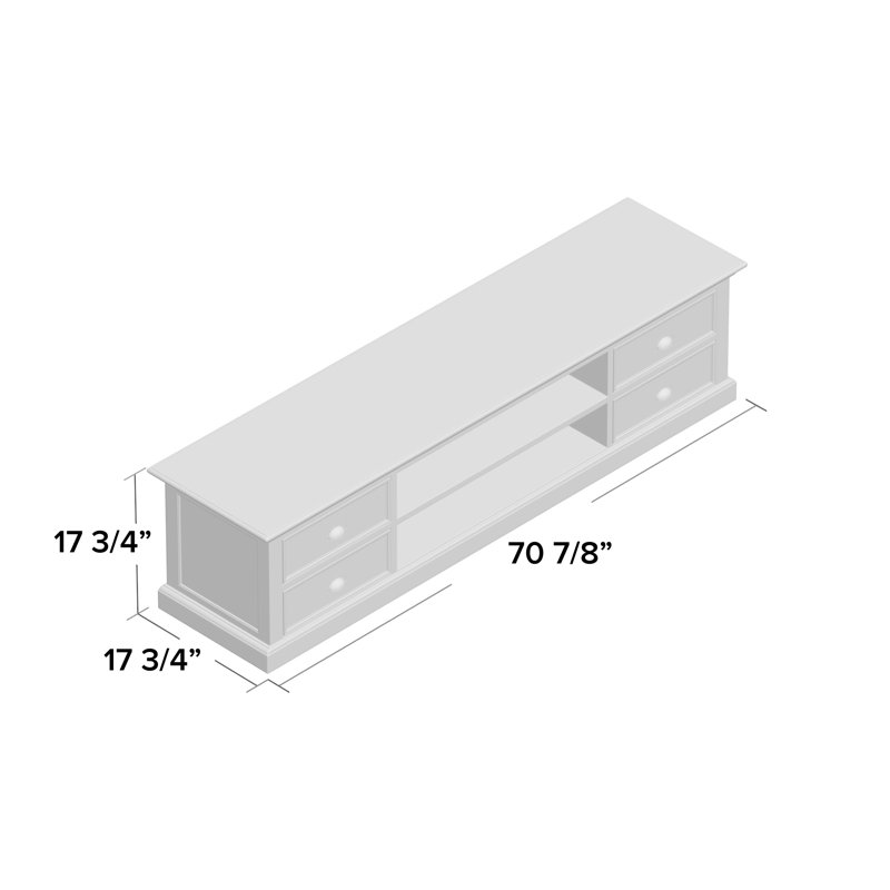 Guildford Unfinished TV Stand for TVs up to 78", White