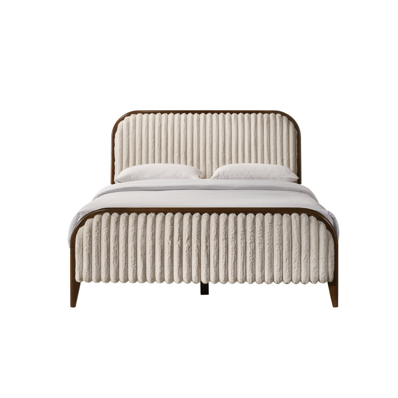 Lit plateforme tapissier Cossette Daphne, Noyer