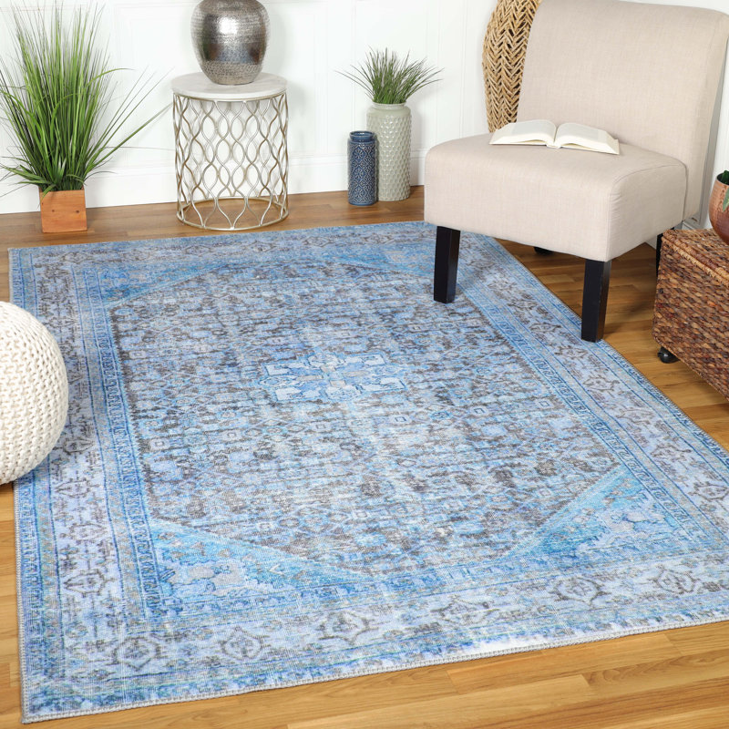 Tapis d'intérieur 100% polyester Cordeliah, Rectangle 5 pi 5 po x 8 pi 8 po