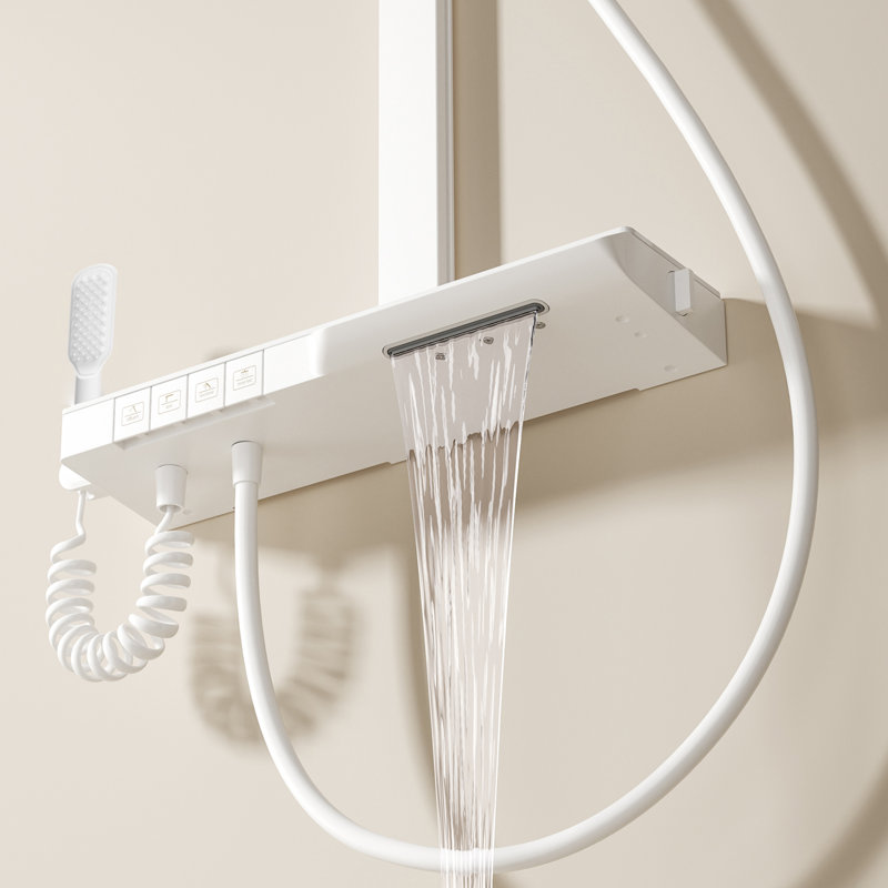 Système de douche thermostatique à quatre fonctions, Blanc