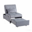 Banquette de rangement moderne avec plateau relevable et lit gigogne, 1 pièce, revêtement en velours gris capitonné, meuble en bois massif, chaise convertible-159656411-159656413