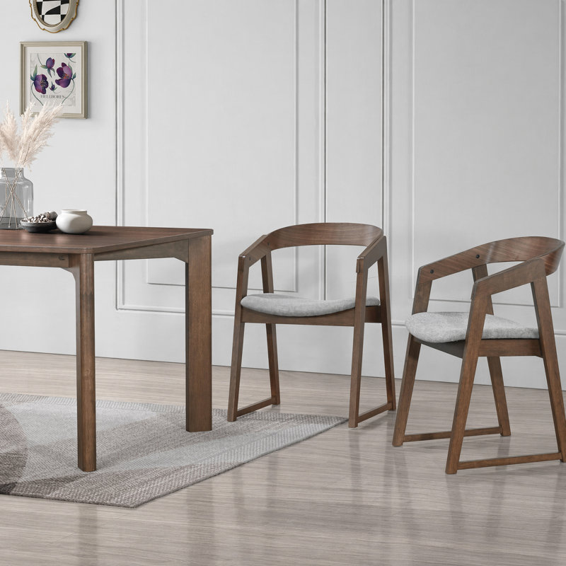 Solid Wood Dining Set, 4, Walnut