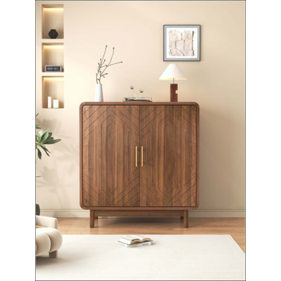 Sideboard Buffet Cabinet With Storage ,Carved 2 Door Sideboard,Multifunctional Accent Cabinet With Adjustable Layer Board For Living Room, Entryway, Hallway, Office, Kitchen And Dining