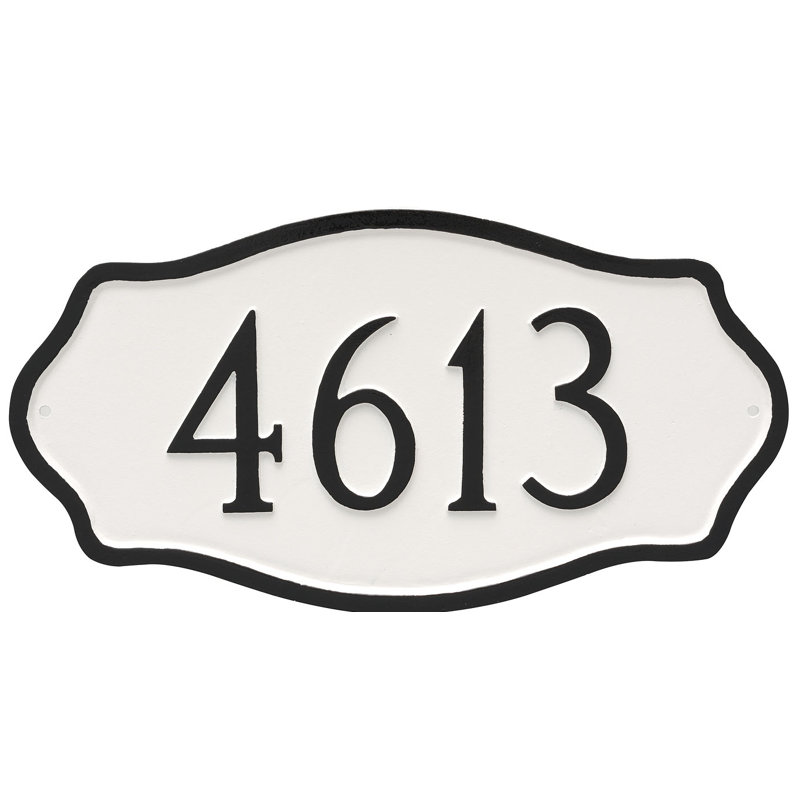Hampton Oval Wall Plaque, White/Black, Yes
