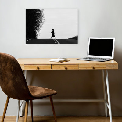 Solitary Uphill Journey Dramatic Minimalist Abstract Landscape Architecture Wall Art Print by Jan Monkiewicz - Wrapped Canvas Print