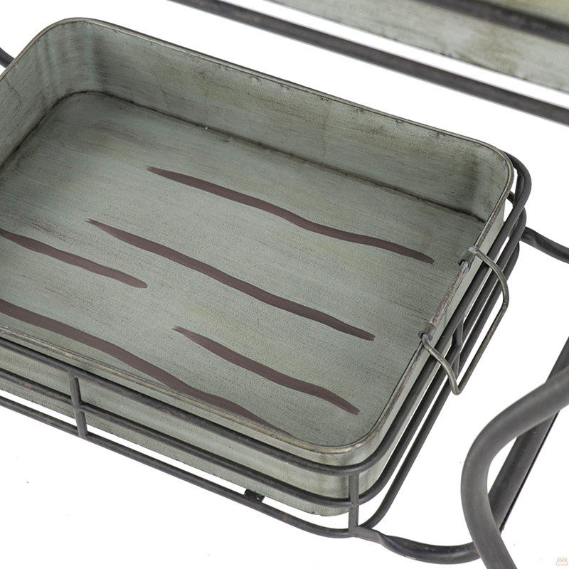 32X15x31" Maggie Galvanized Tray Table Accent Table