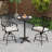 24” Patio Round Bar Table with Carved Texture for Garden Backyard Balcony, Poolside