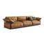 Canapé modulaire orange en cuir véritable-286563430-286563426