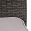 Chaises empilables grises en PE avec structure en fer, coussins argent et eau, de 4 pour le confort et la durabilité du patio