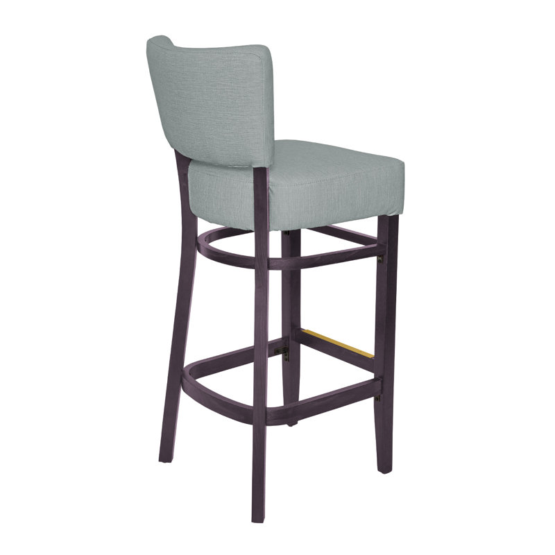 Tabouret de bar Madison, Acajou foncé, Gris argenté