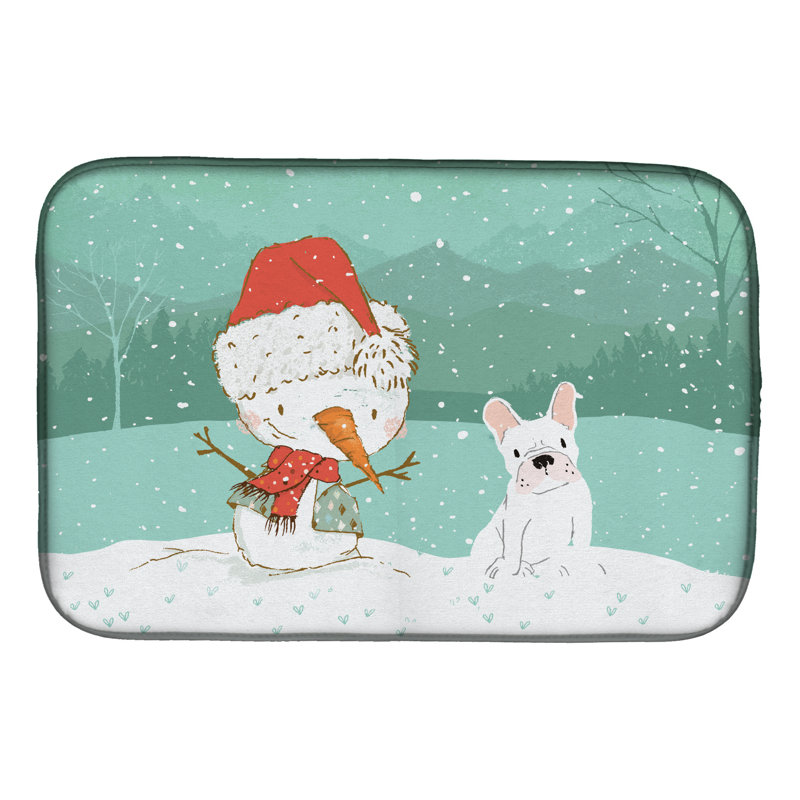 Snowman Christmas, White French Bulldog
