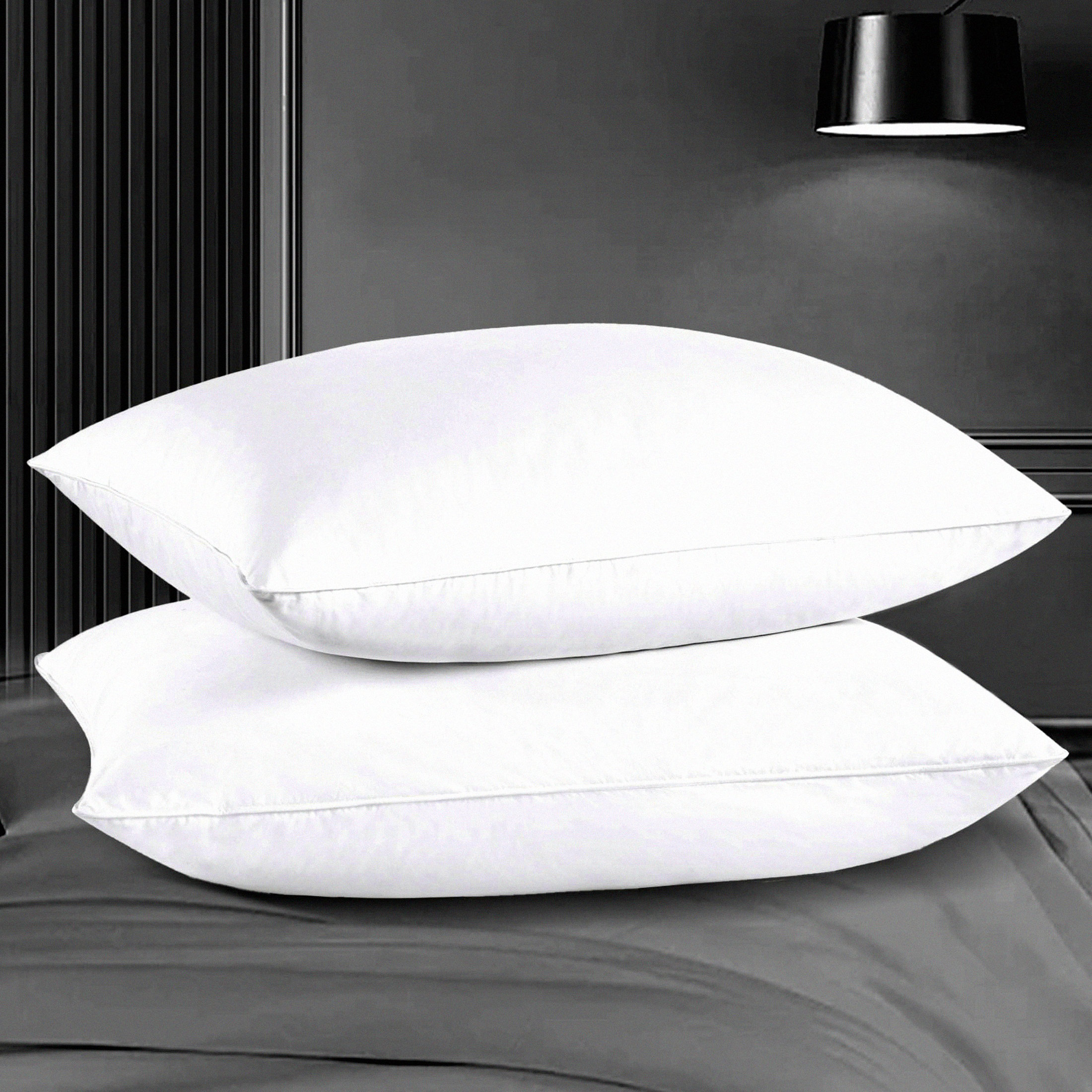 Luxury Sleep Collection - Goose Down Pillows for Side, Back, and Stomach Sleepers - Standard/Queen Size Set of 2 - Hotel Quality Bed Pillows for Sleeping