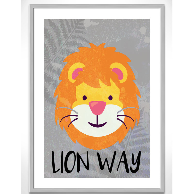 Impression sur papier Lion Way, H 34,5 po x l 24 po x P 1,18 po, Encadré de boîte argent