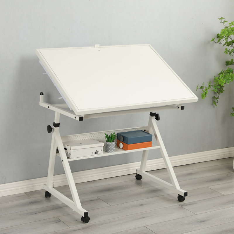 Jigsaw Puzzle Table, Gray/White