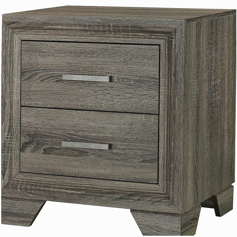 Funston Brown Oak 2-drawer Nightstand Bedside Table