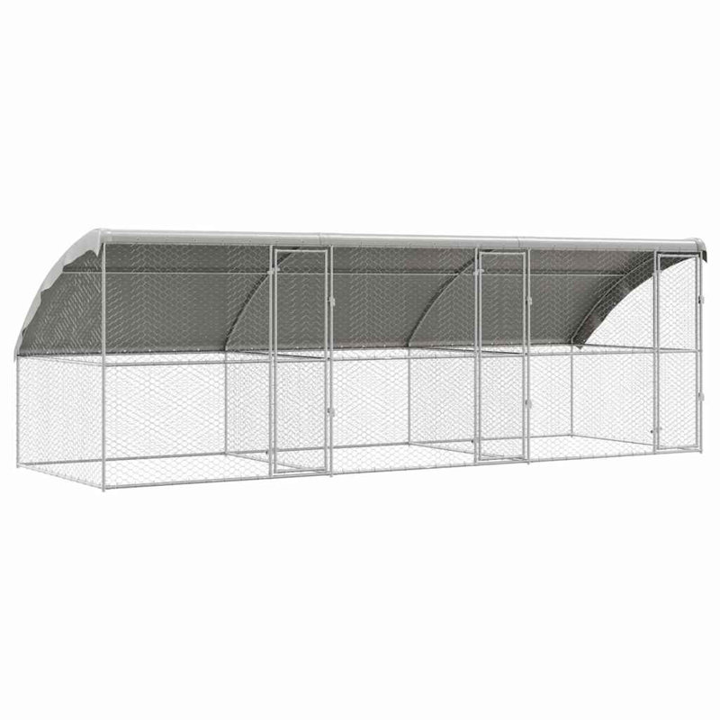 Chenil pour chien vidaXL 3 pièces argenté 19,69 x 6,56 x 6,56 pi