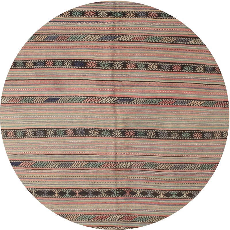Tapis brun contemporain, Rond 6 pi