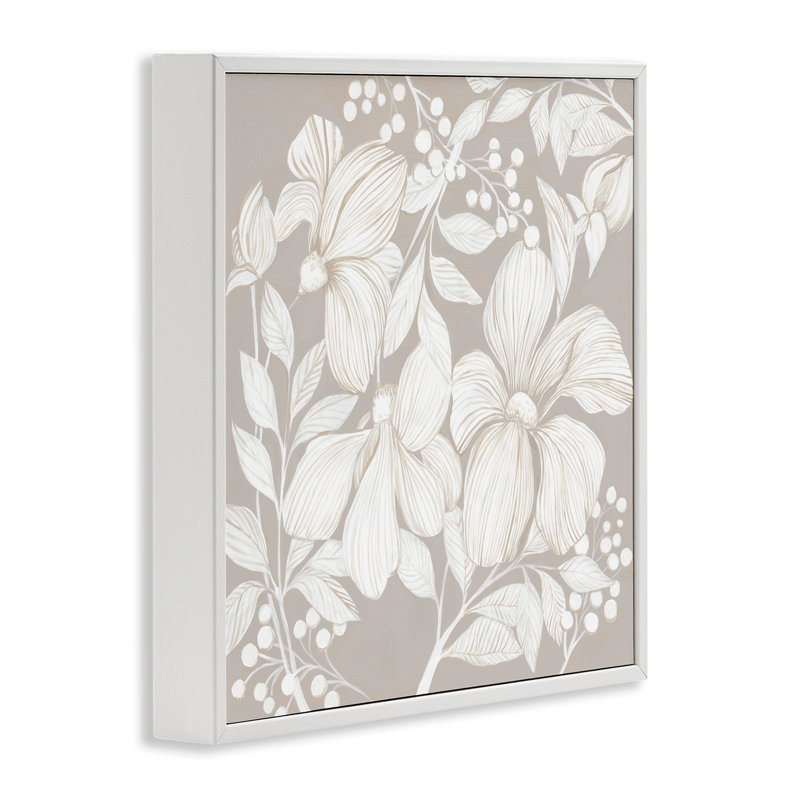 Botanical Symphony Neutrals, estampe numérique, design par Hannah Dawson, H 24 po x l 24 po