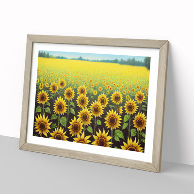 Amazing Sunflower Field - Framed Print
