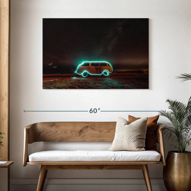 Meon Neon Retro Van, H 30 po x l 45 po